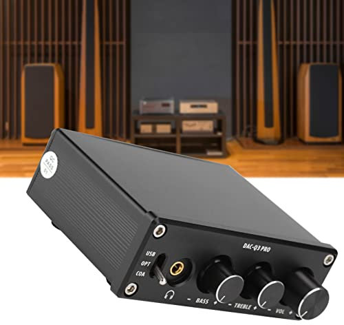 AC Q3 PRO DAC-Dekodierung -Decoder mit Kopfhörerverstärker für 3,5-mm-Kopfhörer Professionelles Zubehör (BLACK)