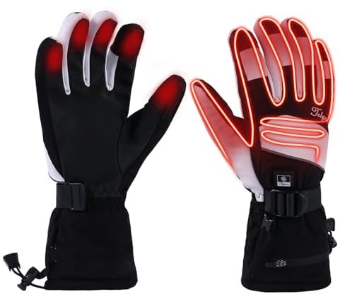 Heated Gloves with Touch Screen,Rechargeable 5500mAh Battery Heating Gloves for Men and Women,3 Temperature Levels, Heating, Battery Operated,Windproof Gloves for Outdoor