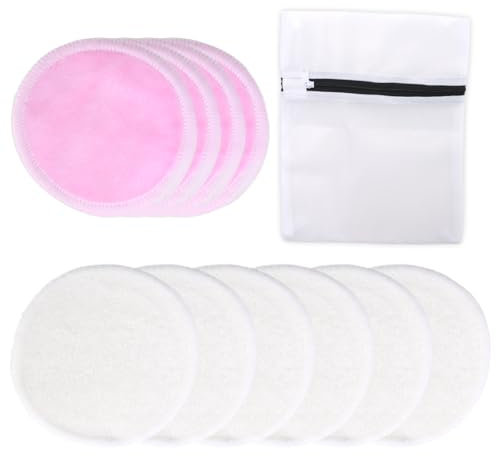 Coppette assorbilatte riutilizzabili in cotone biologico di bambù (10 pezzi) – Lavabili, altamente assorbenti e ipoallergeniche, con sacchetto per la biancheria, diametro 12 cm