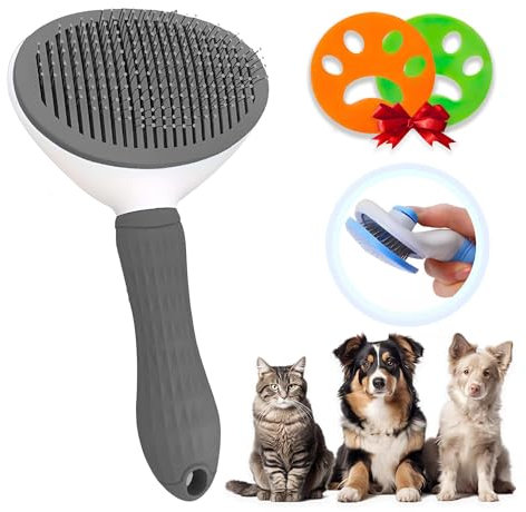 Verlex Cepillo para Gatos Perros, Quita pelos mascota, cepillo para gatos, cepillos para mascotas de Pelo Largo y Corto, Peine perro, atrapa pelos lavadora mascotas.