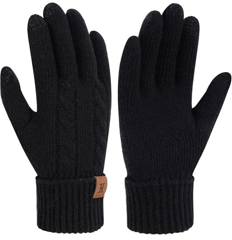 Bequemer Laden Winter Damen Handschuhe Warme Touchscreen Winterhandschuhe | Damen Winter Thermo Handschuhe Zopfmuster Strickhandschuhe Winterhandschuhe Elastisch Manschette Geschenke Frauen