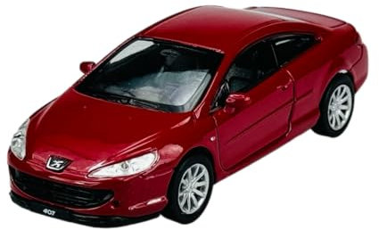 Welly Peugeot 407 Coupe Rot 2004-2011 ca 1/34-1/39 Metal Modell Auto Die Cast Neu im Kasten