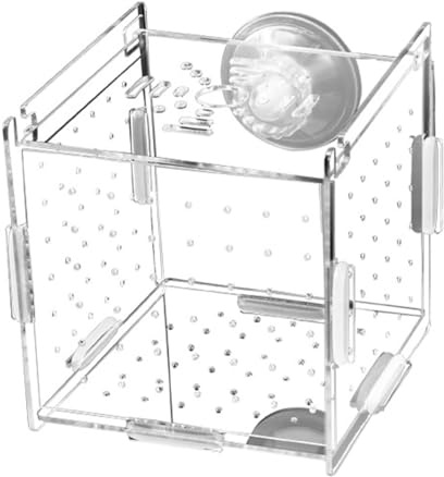 VOANZO Caja de cría de Peces, Caja de Aislamiento de acrílico Transparente para Acuario con Ventosa para Colgar, criadero de Peces y camarones para pecera