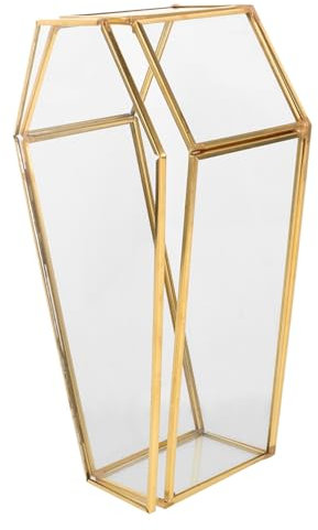 FELTECHELECTR Gothic Glas Sarg Schmuckschatulle Für Halloween Deko Truhe Für Ringe Erinnerungsstücke Und Kleine Gegenstände Detailreiche Verarbeitung Einzigartiges Design Für Sammler