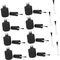 SKISUNO 15ML Nail Polish Bottles 13pcs Set 8 Black Bottles + 5 Nail Brush Refillable Nail Polish Storage Containers for DIY Nail Art and Salon Use