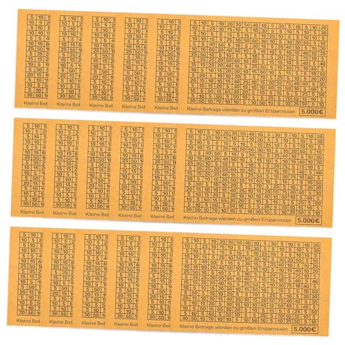 TOYANDONA 20blätter Aufkleber Für Spardose DIY Sparbox Zielsetzungs-Etiketten Nummerierte Sticker Für Sparschwein Kreatives Sparen Praktische Sparbank Dekoration Für Junge Mädchen Und Erwach