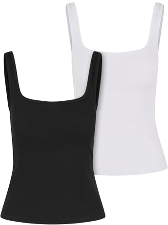 Urban Classics Ladies Wide Neck Rib Top 2-Pack