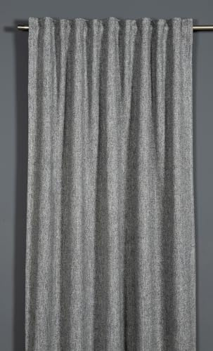 Sehlbach Fertiggardine mit Gardinenband, Dimout Polarfleece, Anthrazit, 130 x 245 cm Gardinen, Energiesparend Im Winter, Wärmeabweisend Im Sommer, Blickdicht, Einfache Befestigung