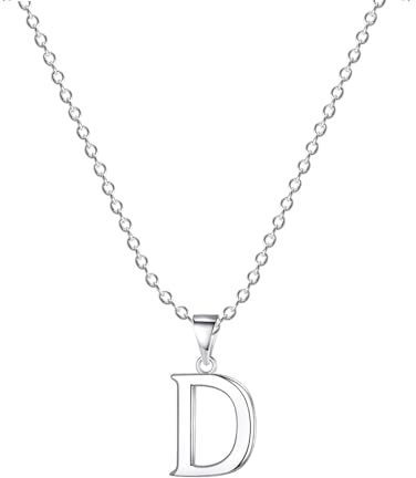 XWN Damen Halskette mit Buchstaben Anhänger Silber Initialien Kette Edelstahl Buchstabenketten Personalisiere Silber Y Kette für Frauen