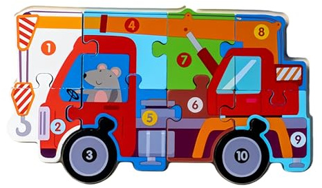 Muslecid 3D Montessori Puzzle Holzsteckpuzzle für Kinder, 10Set Spielzeug Puzzle, Pädagogische Geschenke Pädagogisches Vorschulspielzeug als Geschenk für Jungen und Mädchen ab 3+ Jahren