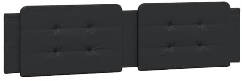 mtlskopl Bettkopfteil Zadar 200cm Schwarz Kunstleder Schaumfüllung gepolsterte Wandpaneele Schlafzimmer Wandkissen Boxspring