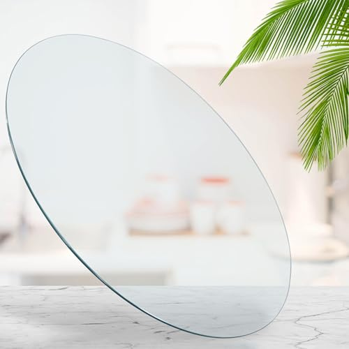 EYRMQWJPC Plateau de Table Transparent, Plateau de Table Rond en Verre trempé Transparent, Plusieurs Tailles(75CM(29.5IN))