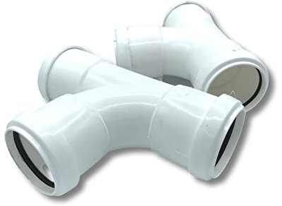 FLOPLAST 40mm White Pushfit Waste Pipe Tee - Bag of 2