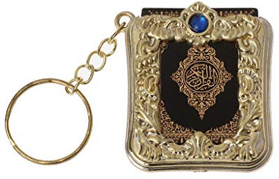 Cuigu Le Coran Porte-clés Avec Mini Livre Coran Papier Peut Lire Sac à Main Pendentif Musulman Bijoux