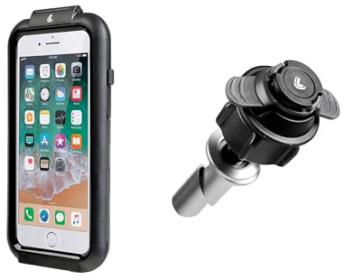 LAMPA OptiLine By 90433 + 90458 Kit Porta Smartphone per Moto: Opti Case, Custodia Rigida per Smartphone - iPhone 6/7 / 8 + Opti Tube, Attacco per Canotto di Sterzo Moto - Ø 17-20,5 Mm