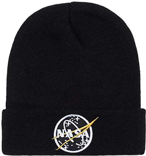 Alpha Industries Unisex NASA Beanie, Black, One Size