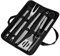 GWHOLE Kits de Barbacoa 5 piezas Utensilios para BBQ de Acero Inoxidable, Barbacoa Espátulas Pinza Cepillos de silicona Tenedor Kit de Herramientas con Bolsa Portátil
