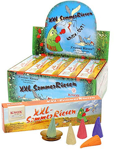 Knox Räucherkerzen Knox-Sommerriesen 5er Räucherkerzen bunt gemischt + 1 Glimmschale 24 x 32 x 65 cm XXL