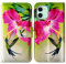 Bcov iPhone 12 Case,iPhone 12 Pro Case, Hummingbird Red Flowers Leather Flip Phone Case Wallet Cover with Card Slot Holder Kickstand for iPhone 12/iPhone 12 Pro