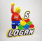 Bricks Birthday 3D Inspired Cake Topper add Name and add Age