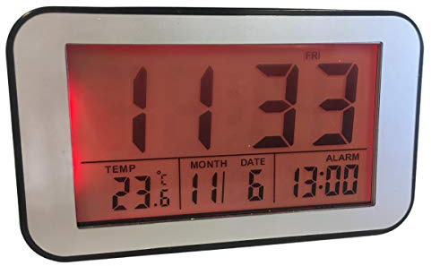 Unity LCD Wecker in matt schwarz, 12 x 7 x 5 cm
