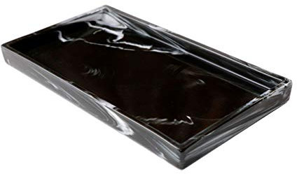 Goporcelain Plateau de salle de bain en marbre pour décoration de comptoir, organisateur de parfum en céramique, plateau de coiffeuse pour commode, plat à bijoux, plaque clé, organiseur rectangulaire