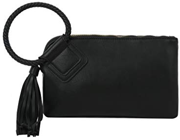 Womens Clutch Purse Wristlet Wallet Evening w/Hand Strap Casual Formal Vegan Leather - Metro Muse (Black)