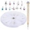 FRCOLOR 24Pcs Nail Jewelry Rings with Manual Nail Art Punch Tool Dangle Nail Art Charms Rhinestone Crystal 3D Nail Art Gems DIY Phone Case Tips