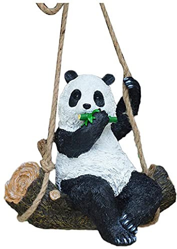 TOSSPER 1pc Tiergarten Statue Harz Netter Schwingen Panda Lustige Outdoor Sculpture Ornaments Dekor Figuren Für (Swinging Pose)