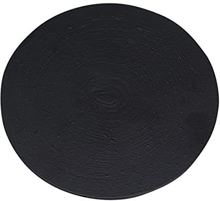 NKlaus Aluminium Kerzenteller rund Ø12cm Kerzenhalter schwarz schieferoptik Untersetzer Gebürstet - Design 10339