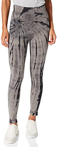 Urban Classics Damen Ladies Cotton Tie Dye High Waist Leggings, Black/Asphalt, S