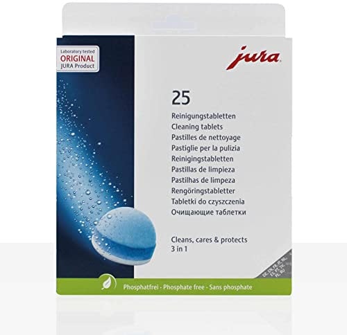 Jura Lot de 25 tablettes de nettoyage 3 en 1 3 phases pour nettoyer, entretenir et protéger