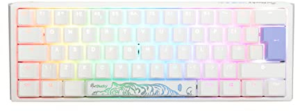 Ducky One3 Pure White Mini RGB Red Cherry MX Switch Keyboard - UK Layout