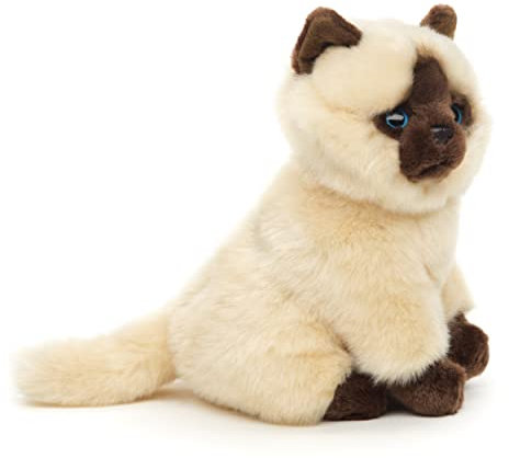 Uni-Toys - Siamkatze beige-braun, sitzend - 21 cm (Höhe) - Plüsch-Kätzchen - Plüschtier, Kuscheltier