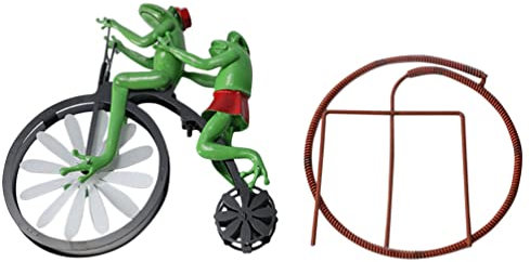 Cabilock Titel Cartoon Frog Windmill Deko Metall Garten Windmühle Mit Lustigem Frosch-Design Für Garten Und Balkon Wetterfest Und Langlebig Gartendekoration Für Drinnen Und Draußen
