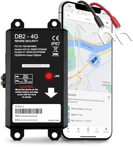 Rewire Security DB2-4G GPS Tracker for Vehicles, Free Trial