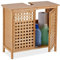 Relaxdays Meuble sous lavabo, HxLxP : 61x66x30 cm, 1 Compartiment, Bambou et MDF, Salle de Bain, Placard évier, Nature