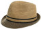 Comhats Fedora Trilby Chapeau de paille pour homme Chapeau panama Chapeau de plage Chapeau de soleil fait main Bord court, 92569_Café, XL