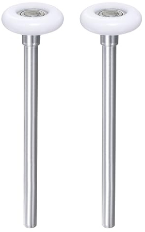 uxcell Garagentorrollen, 5,1 cm Nylon-Rolle für 5,1 cm Garagenschiene, 17,8 cm Vorbau, 11 Kugeln, versiegeltes Lager, für gewerbliche und private Garagentore, weiß, 2 Stück