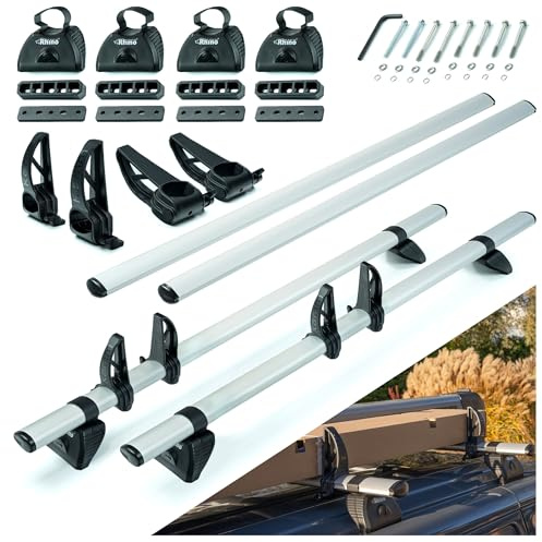 Rhino KammBar Pro | Kompatibel mit Citroen Jumper 2006+ L3H2 / L3H3 / L4H2 / L4H3 | Dachgepäckträger Dachträger | Dachschienen für Nutzfahrzeuge, 4 Stück | Konstruktion aus Aluminium | TÜV