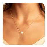 JeweBella Perlenkette Damen Silberkette 925 mit Weiße Runde Simulierte Muscheln Perlen Anhänger Hypoallergen Perlen Choker Kette Silber/Gold/Rose Gold