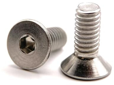 Tornillo M4 x 10 mm cabeza avellanada BTR de acero inoxidable A2 | Ø 4 x 10 mm – M4 x 10 mm | Tornillos FHC de 6 capas huecos (llave allen) ISO 10642 / DIN 7991 | Tornillo inoxidable A2 (V2A/304):