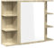 vidaXL Bad Spiegelschrank, Badspiegel mit Stauraum, Hängeschrank für Badezimmer, Badschrank Wandschrank, Sonoma-Eiche Holzwerkstoff