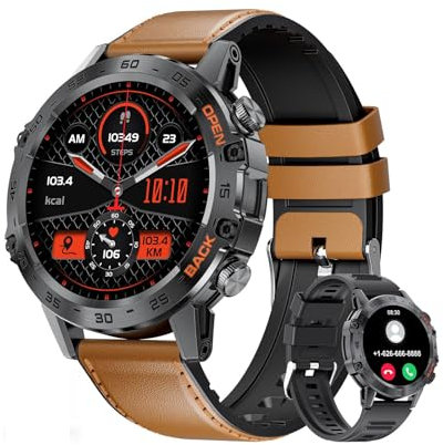 Military Smart Watches for Men, Smart Watch with Bluetooth Voice Call Smartwatch with Heart Rate SpO2 Blood Pressure Sleep Monitor, IP67 Waterproof Tactical Watch Compatible Android IOS Phone ,C