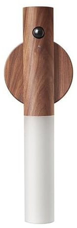 LIWEARE Wandleuchte LED Nachtlicht, USB Wiederaufladbar Holz Lampe Wand Schrankbeleuchtung Bewegungssensor Schrankleuchten Magnet Nachtlamp Wandbeleuchtung Schrank Warmweiß (Walnussholz)