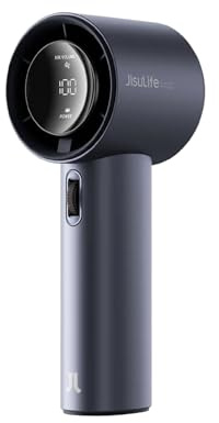 JISULIFE Ventilador portátil FA53 / recargable de mano, viento fuerte, 100 engranajes, pantalla de 15 horas, color blanco, azul y negro (azul)