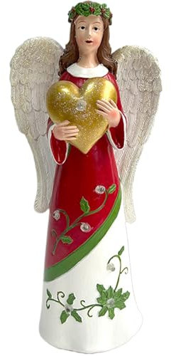 Weihnachtsengel Figuren, 12-Zoll-leuchtende Engelsstatue mit Flügel, lebensechter Fade-resistenter Engelsdekor, umweltfreundliche Harz-Weihnachtsfiguren für Wohnzimmer, Studium, Villa, Veranda Angel