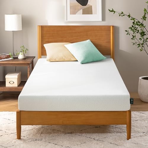 Zinus Matelas en Mousse viscoélastique 90 x 200 cm - Matelas Confortable de dureté Moyenne - Housse matelassée - Hauteur 11 cm - Certifié Oeko-Tex - Gris
