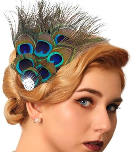 Fashband 1920er Jahre Feder Stirnbänder Strass Pfau Kopfschmuck Kostüm Cocktail Vintage Zubehör für Damen