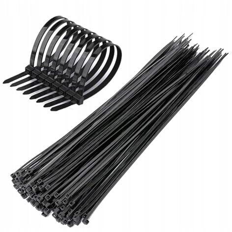 Cable Ties Black 100/140/200/250/300mm Nylon Zip Tie Wraps Strong 11 Sizes Office, and Industrial Use –Multi-Purpose Cable Management Organize (300, 4.8 x 200mm)